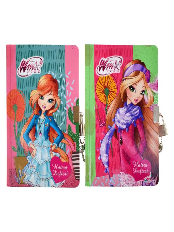 GIPTA WINX KİLİTLİ İP.DKŞ.SERT KAPAK HATIRA DEFTERİ 14*20 96 YP.