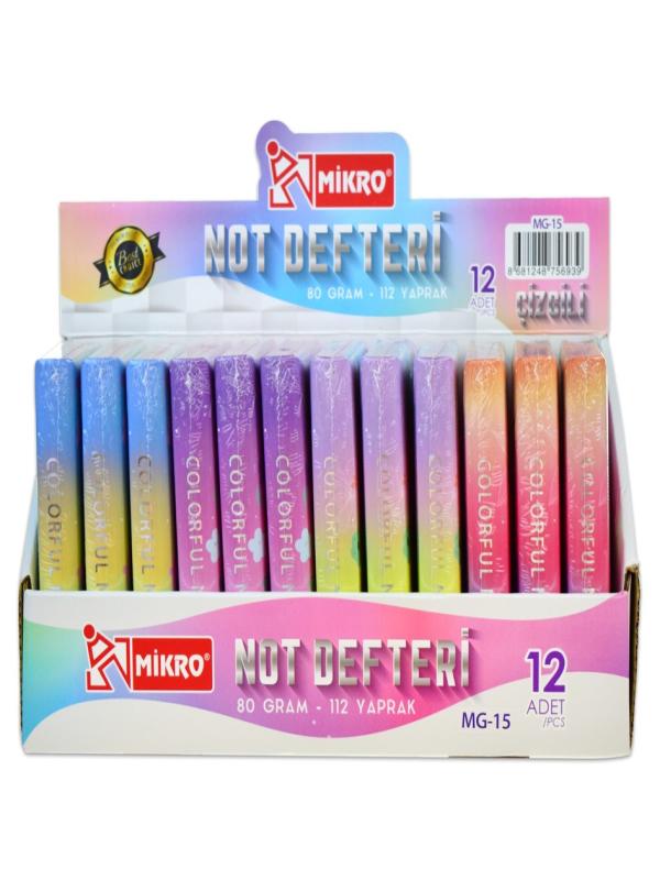 MİKRO COLORFUL ÇİZGİLİ NOT DEFTERİ 112 YP MG-15