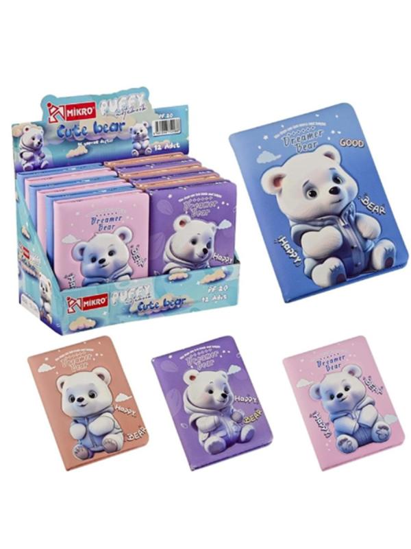 MİKRO PUFFY CUTE BEAR GIRL NOT DEFTERİ PF-20