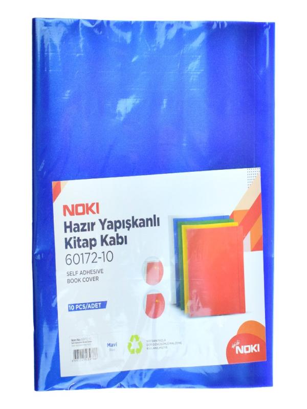 NOKİ HAZIR YAPIŞKANLI KİTAP KABI 10 LU MAVİ 60172-10