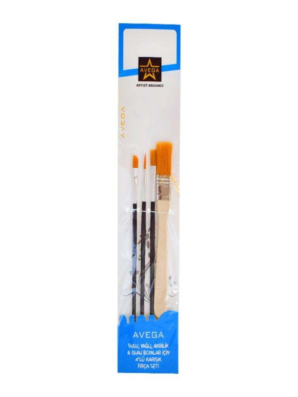 AVEGA KARIŞIK FIRÇA SET 4 LÜ AVG-144