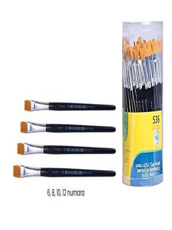 FANART ACADEMY SERİ 536 SENTETİK KIL YASSI FIRÇA NO:6-8-10-12 144 AD