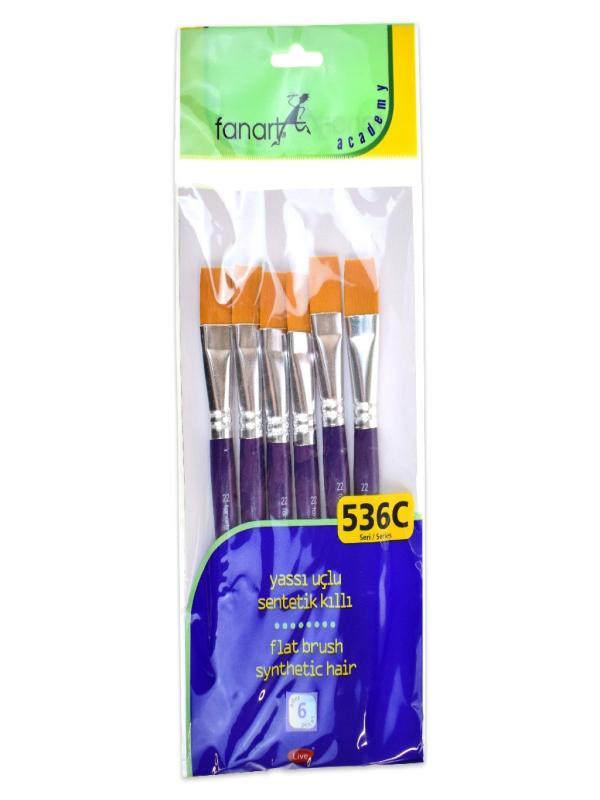 FANART ACADEMY SERİ 536C SENTETİK KIL YASSI FIRÇA NO:22