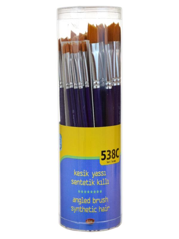 FANART ACADEMY SERİ 538C SENTETİK KIL KESİK YASSI FIRÇA NO:1/8-1/4/-/8