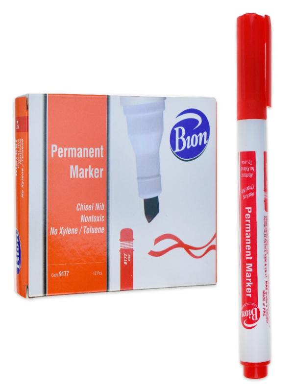 BİON PERMANENT MARKER KESİK UÇ KIRMIZI 9177