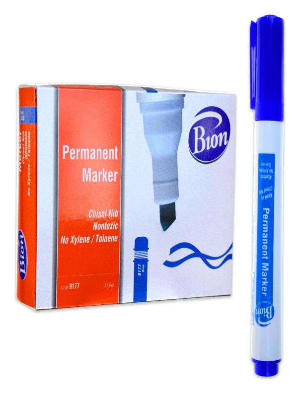 BİON PERMANENT MARKER KESİK UÇ MAVİ 9177