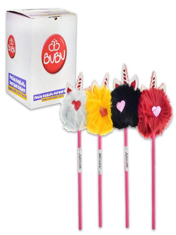 BU-BU PELUŞ KALPLİ UNICORN BAŞLIKLI KURŞUN KALEM BKK008