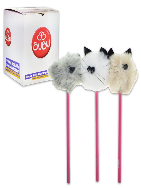 BU-BU PELUŞ KEDİ BAŞLIKLI KURŞUN KALEM BKK010