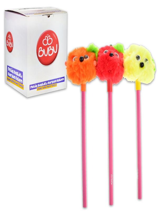 BU-BU PELUŞ RENKLİ HAYVAN BAŞLIKLI KURŞUN KALEM BKK012