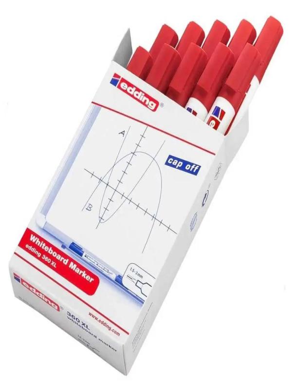 EDDİNG BEYAZ TAHTA KALEMİ KIRMIZI 360XL