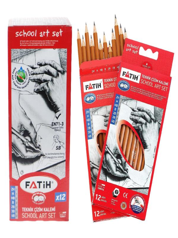 FATİH SCHOOL DERECELİ KALEM OKUL SETİ 12Lİ