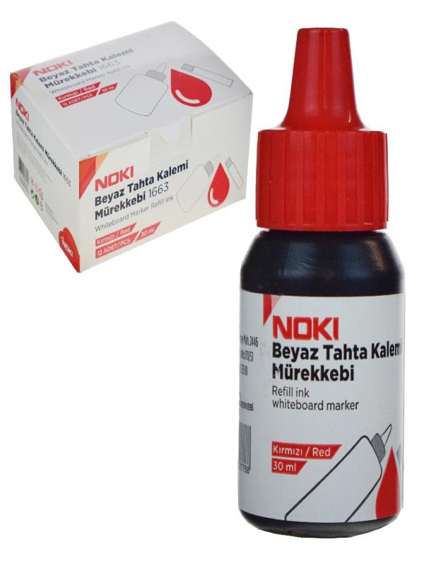 NOKİ BEYAZ TAHTA KALEMİ MÜREKKEBİ KIRMIZI 30 ML