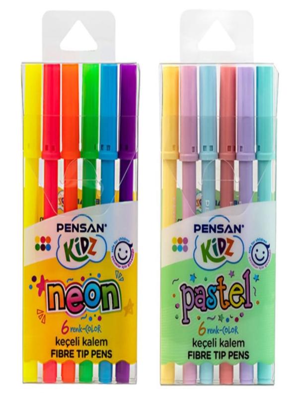 PENSAN KİDZ PASTEL- NEON 6 RENK KEÇELİ KALEM