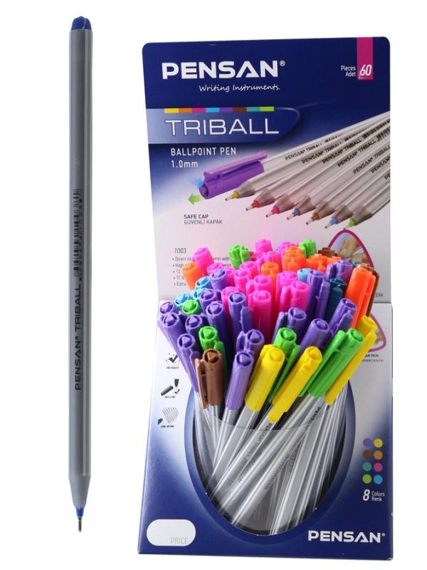 PENSAN TRIBALL TÜKENMEZ KALEM RENKLİ 60 LI