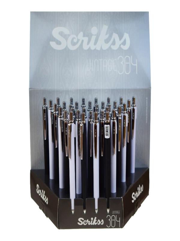 SCRİKSS SİYAH- BEYAZ TÜKENMEZ KALEM 304