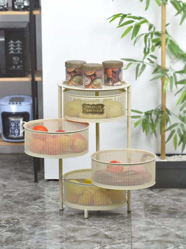 4 KATLI AÇILIR FERFORJE SEBZELİK YM-1057