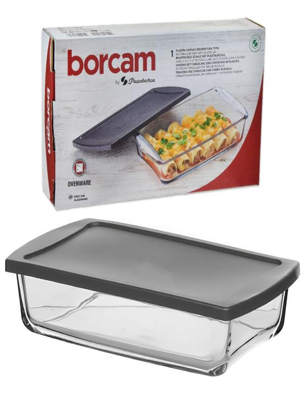 59864 BORCAM GRİ KAPAKLI DİKDÖRTGEN