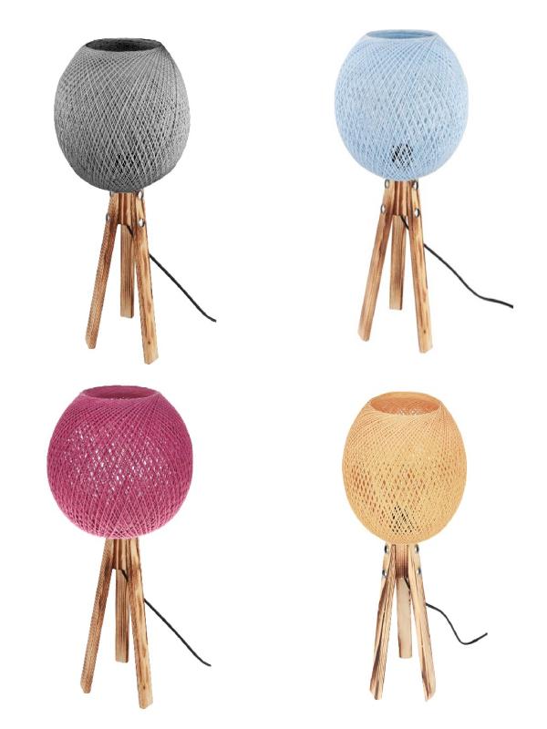 ABAJUR AHŞAP AYAKLI KÜÇÜK ÖRGÜLÜ