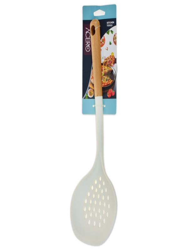 ACERO AHŞAP SAPLI SİLİKON KEVGİR 30812