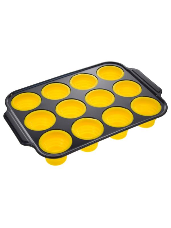 ACERO TEFLON ÇERÇEVELİ 12 SİLİKON BÖLMELİ KEK KALIBI 5001