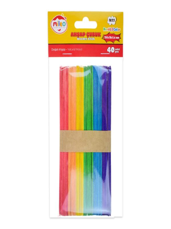 AHŞAP ÇUBUK 150*18*1,6 MM RENKLİ 1833