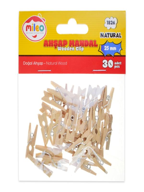 AHŞAP MANDAL 25 MM NATUREL 1826