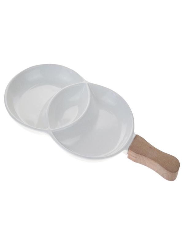 AHŞAP SAPLI 3 BÖLMELİ SUNUM TABAK ECR-109