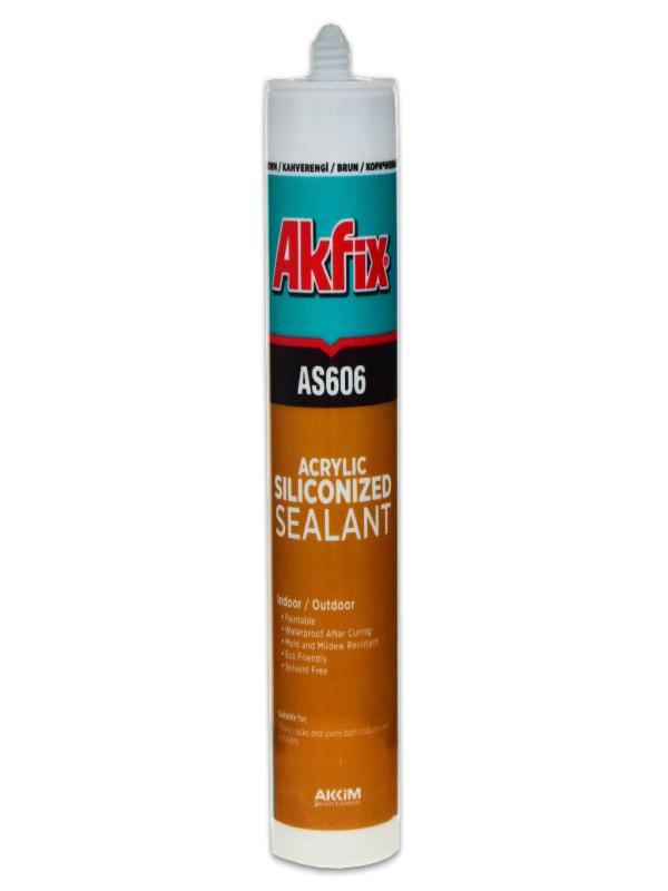 AKFİX AS606 SİLİKONİZE AKRİLİK MASTİK 500GR KAHVE AA014