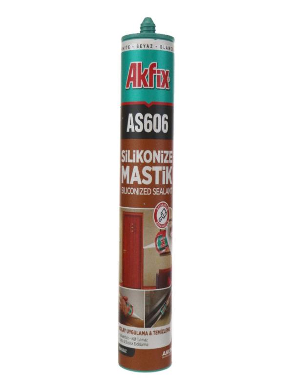 AKFİX AS606 SİLİKONİZE AKRİLİK MASTİK BEYAZ 500GR AA001