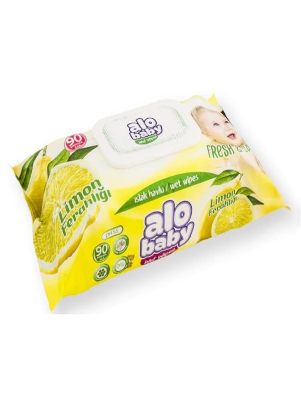 ALOBABY 90 LI ISLAK MENDİL LİMON