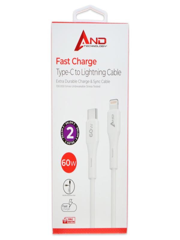 AND 60W HIZLI TYPE-C TO LİGHTNİNG KABLO 2 M AND-A246
