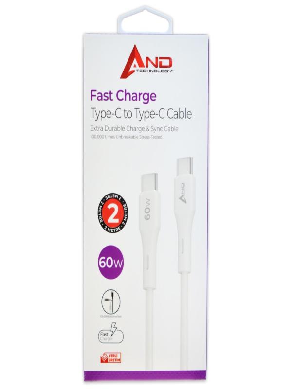 AND 60W HIZLI TYPE-C TO TYPE-C 2 M KABLO AND-A245