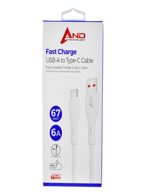 AND 67 WATT 6A HIZLI TYPE-C USB KABLO AND-A610