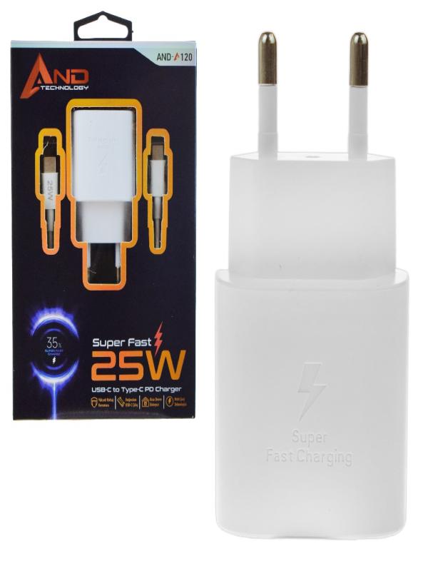 AND SUPER FAST PD TYPE-C ŞARJ SETİ 25 W AND-A120
