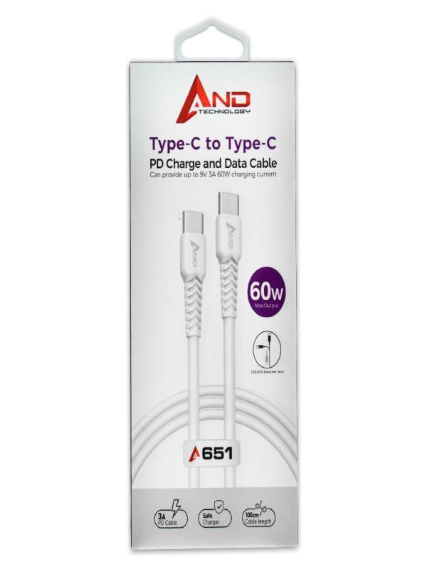 AND TYPE-C TO TYPE-C PD KABLO 60W AND-A651