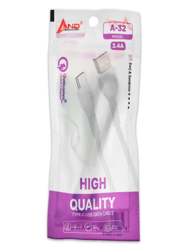 AND TYPE-C USB DATA KABLO 3.4A AND-A32