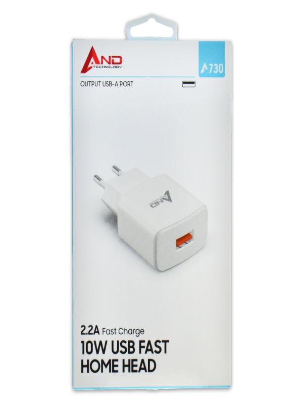 AND USB HIZLI ŞARJ BAŞLIK 10W 2.2A AND-730