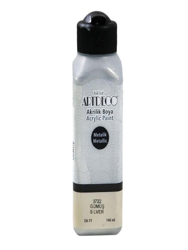 ARTDECO METALİK AKRİLİK BOYA 140 ML GÜMÜŞ 3722