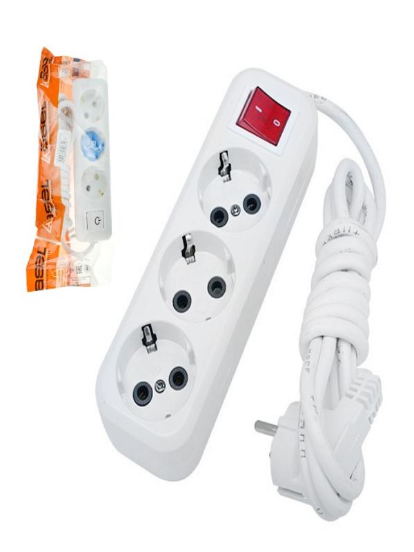 ASEL 3 LÜ 3 MT ANAHTARLI GRUP PRİZ