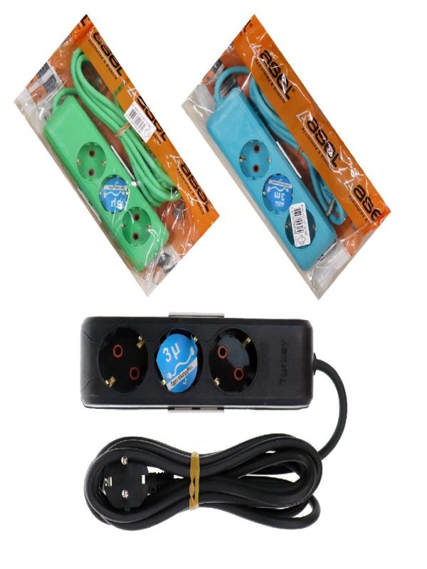 ASEL 3 LÜ 3 MT GRUP PRİZ RENKLİ