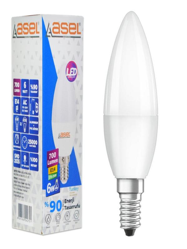 ASEL LED MUM AMPUL 6W E14