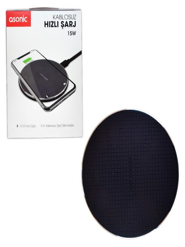 ASONİC KABLOSUZ HIZLI ŞARJ CİHAZI 15W AS-W150