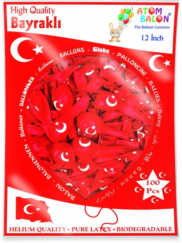 ATOM BALON BAYRAK BASKILI 100 LÜ 7950010