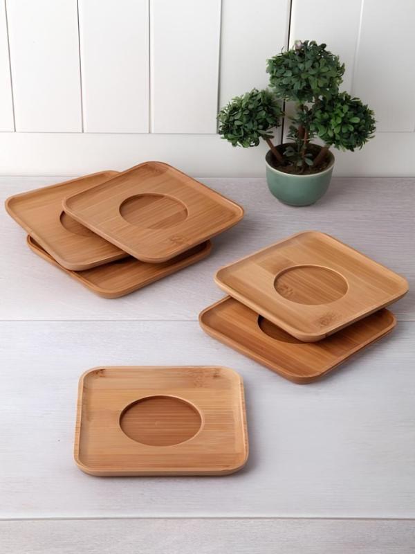 BALSA BAMBU KARE ÇAY TABAK 6 LI BMB-109