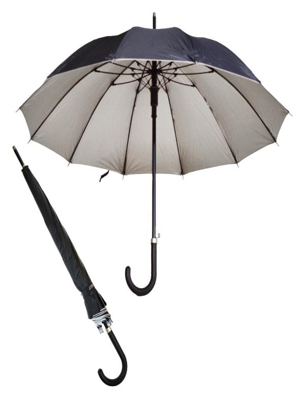 BASTONLU 12 TELLİ SİYAH ŞEMSİYE