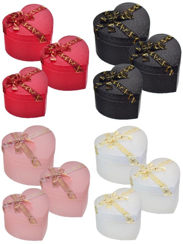 BELLA HOUSE HEDİYE KUTUSU KALPLİ KARMA RENK 3LÜ K-1100