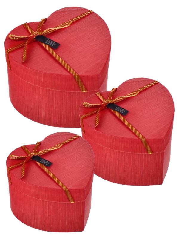 BELLA HOUSE HEDİYE KUTUSU KALPLİ KIRMIZI 3LÜ K-0967