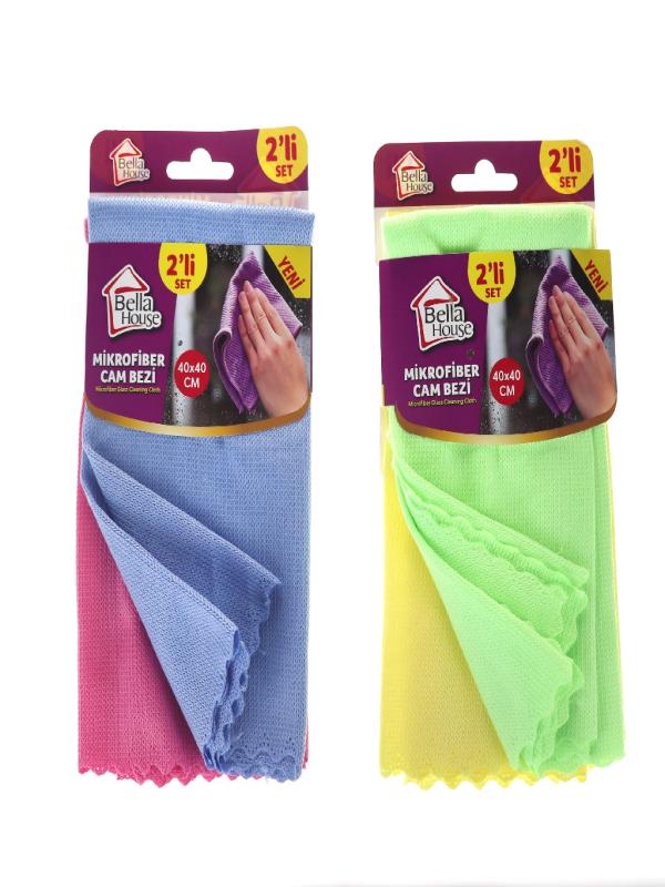 BELLA HOUSE MİKROFİBER CAM BEZİ 2Lİ