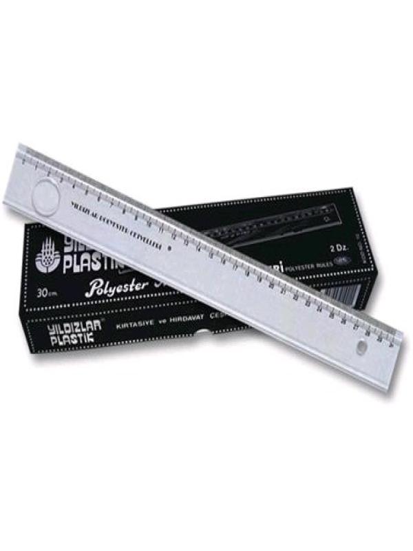 BEŞ YILDIZLAR MERCEKLİ CETVEL 30 CM  NO:010