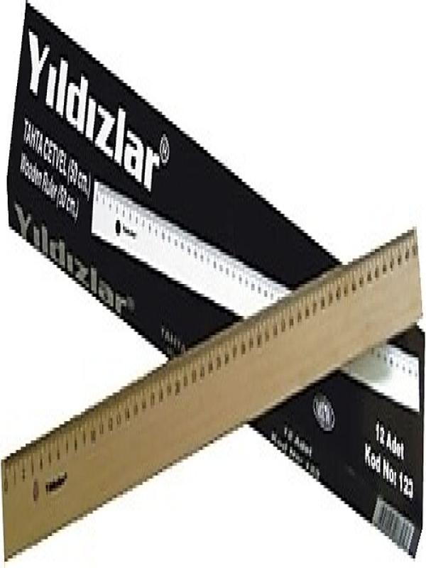 BEŞ YILDIZLAR TAHTA CETVEL 50CM NO:123